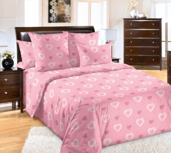 Комплект постельного белья 2-спальный, бязь "Люкс" (Валери, розовый)