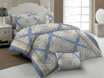Комплект постельного белья 1,5-спальный, бязь "Комфорт" (Вензеля, голубой)